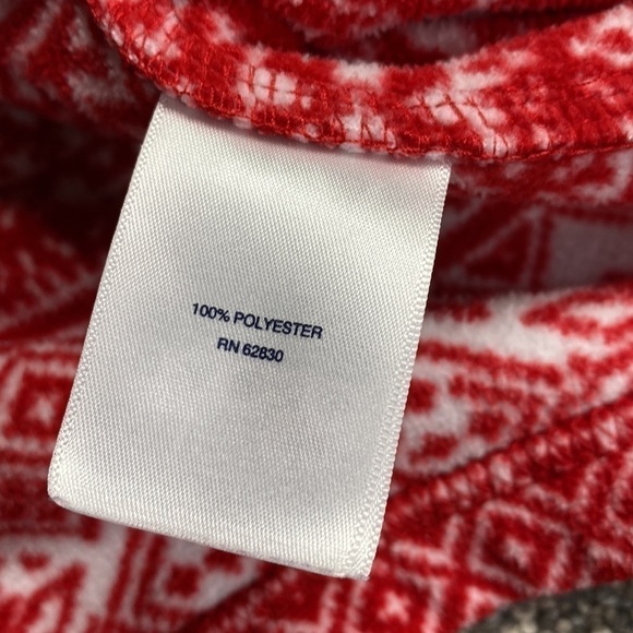 Lands' End Red Nordic Scandanavian Fleece 1/4 Sweatshirt Size Small - Picture 4 of 5